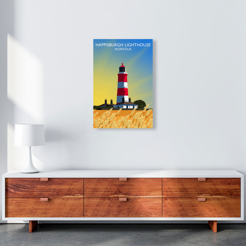 Happisburgh Lighthouse Norfolk Art Print by Richard O'Neill A2 Canvas