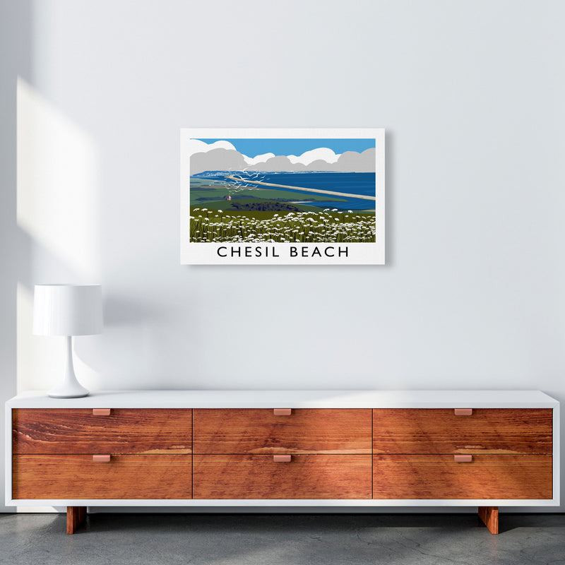Chesil Beach Framed Digital Art Print by Richard O'Neill A2 Canvas