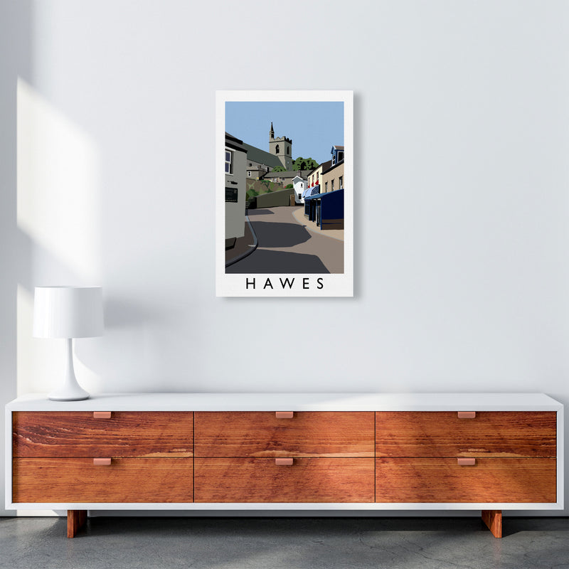 Hawes Travel Art Print by Richard O'Neill, Framed Wall Art A2 Canvas