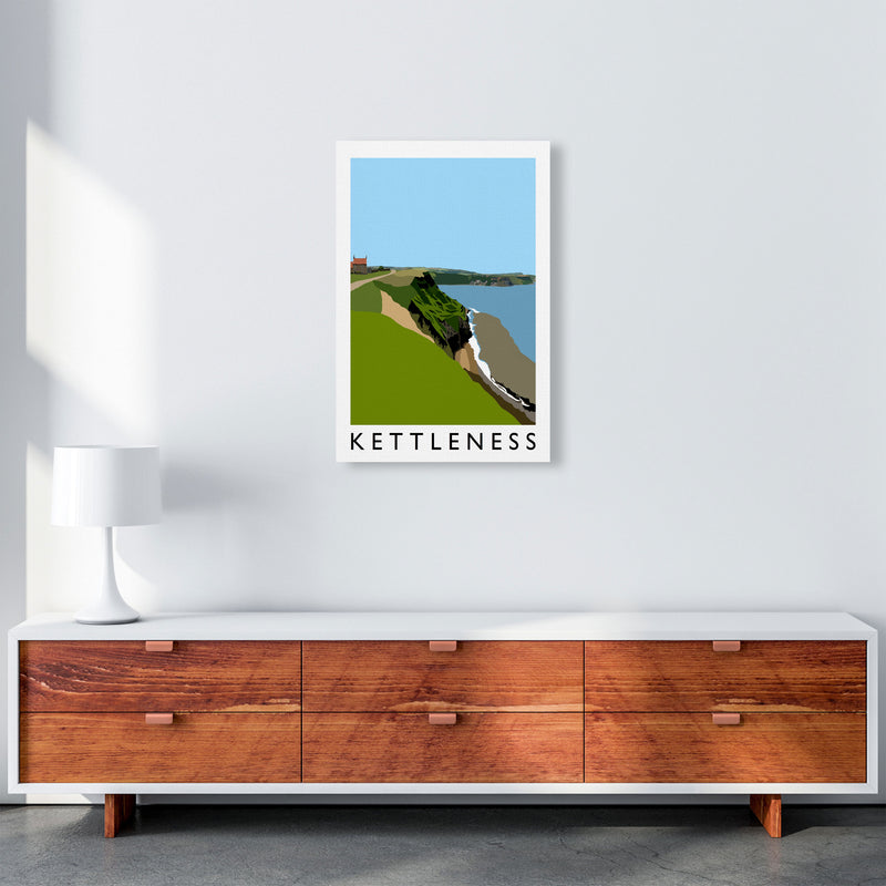 Kettleness Travel Art Print by Richard O'Neill, Framed Wall Art A2 Canvas