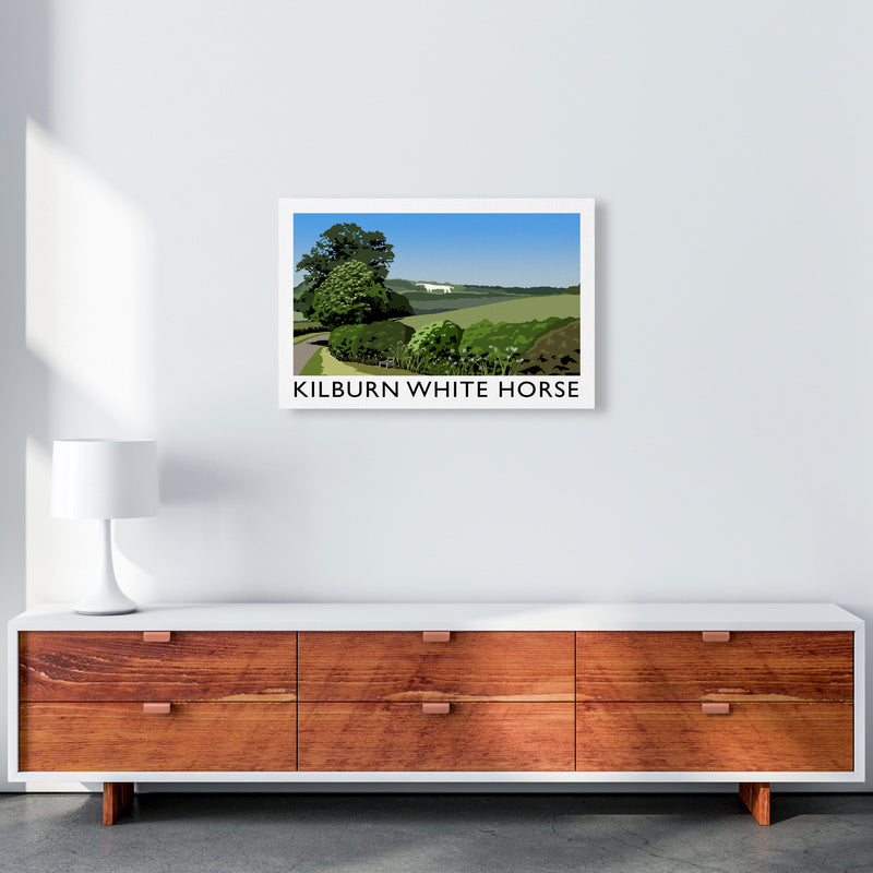 Kilburn White Horse Framed Digital Art Print by Richard O'Neill A2 Canvas