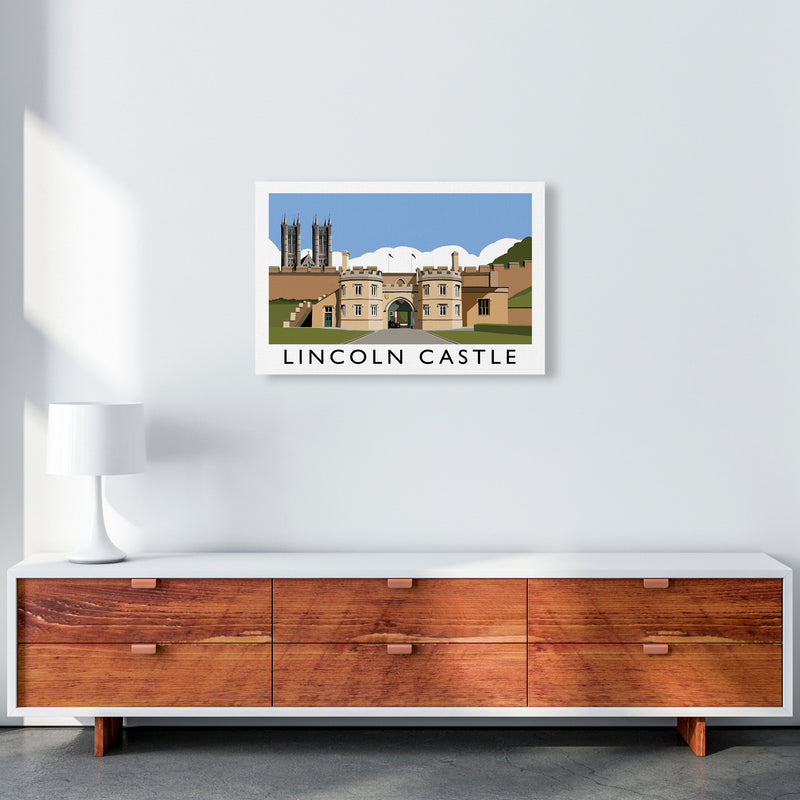 Lincoln Castle Travel Art Print by Richard O'Neill, Framed Wall Art A2 Canvas