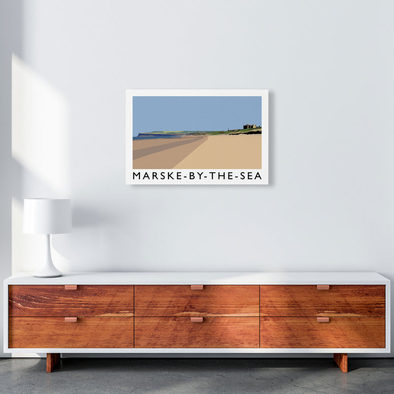 Marske-By-The-Sea Travel Art Print by Richard O'Neill, Framed Wall Art A2 Canvas