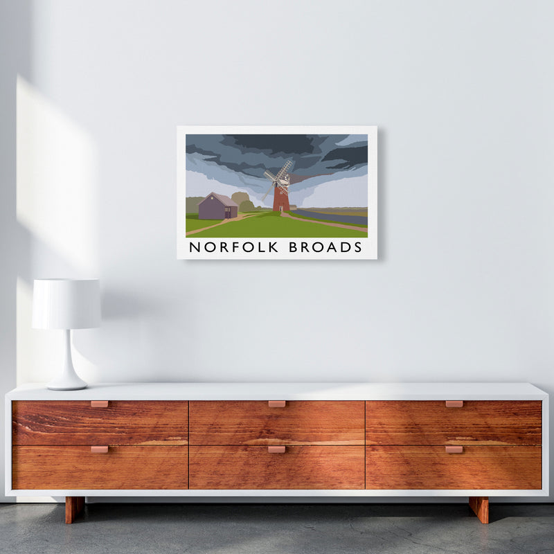 Norfolk Broads Framed Digital Art Print by Richard O'Neill A2 Canvas