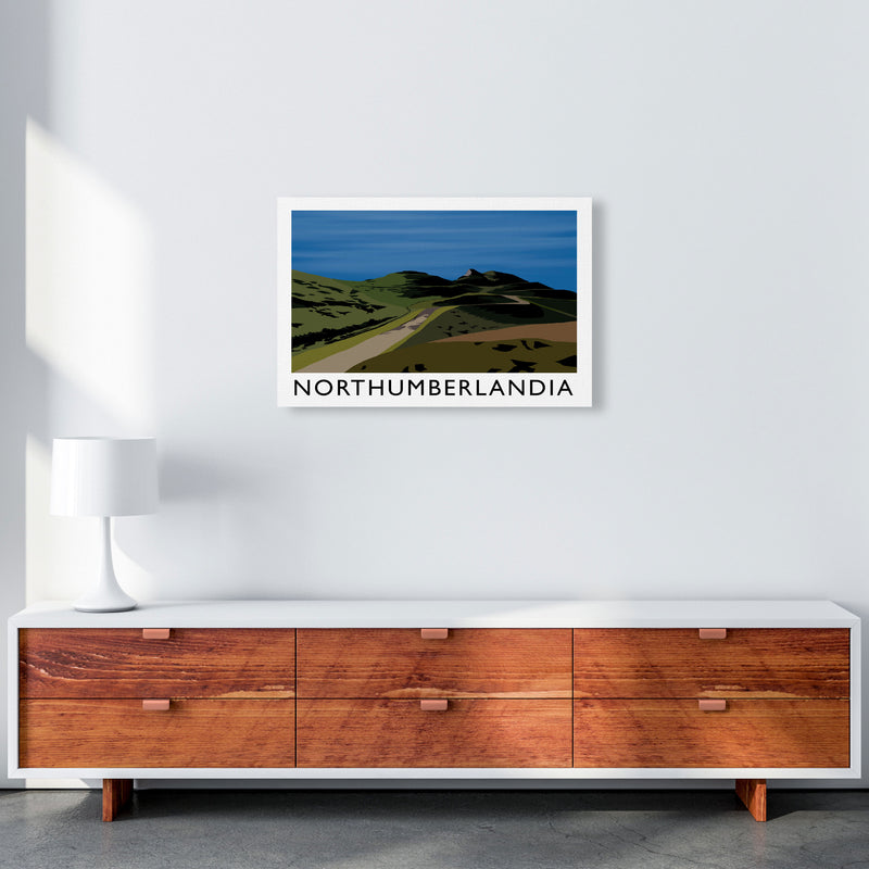 Northumberlandia Travel Art Print by Richard O'Neill, Framed Wall Art A2 Canvas
