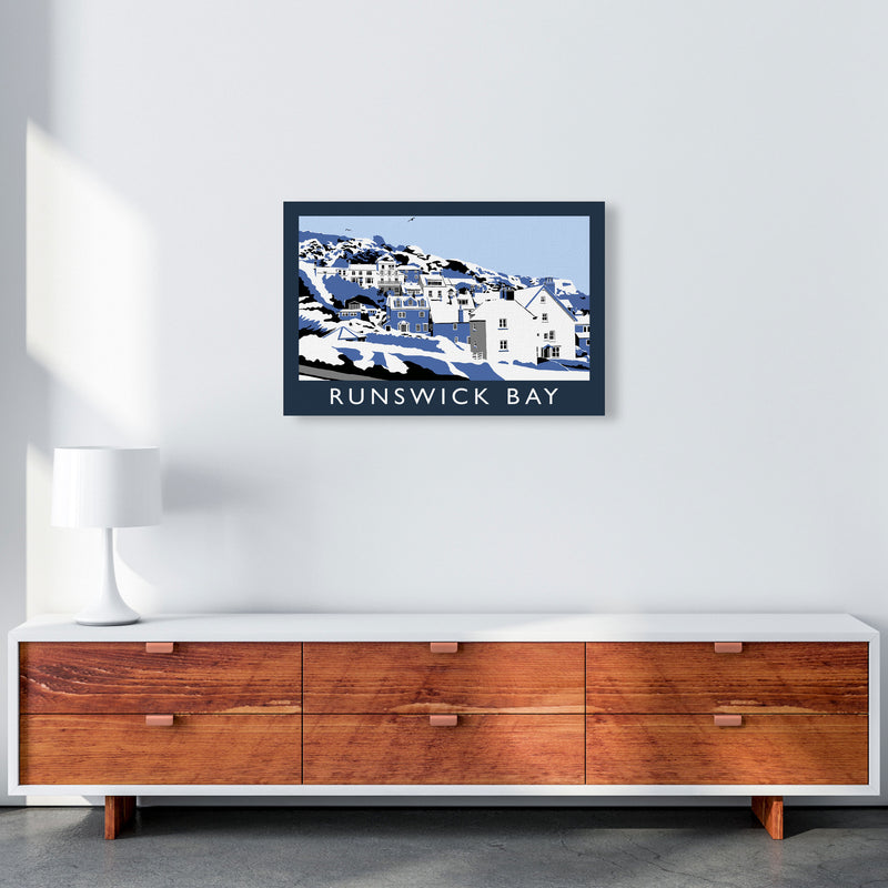 Runswick Bay Travel Art Print by Richard O'Neill, Framed Wall Art A2 Canvas