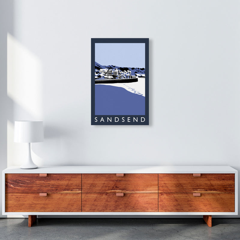 Sandsend Travel Art Print by Richard O'Neill, Framed Wall Art A2 Canvas
