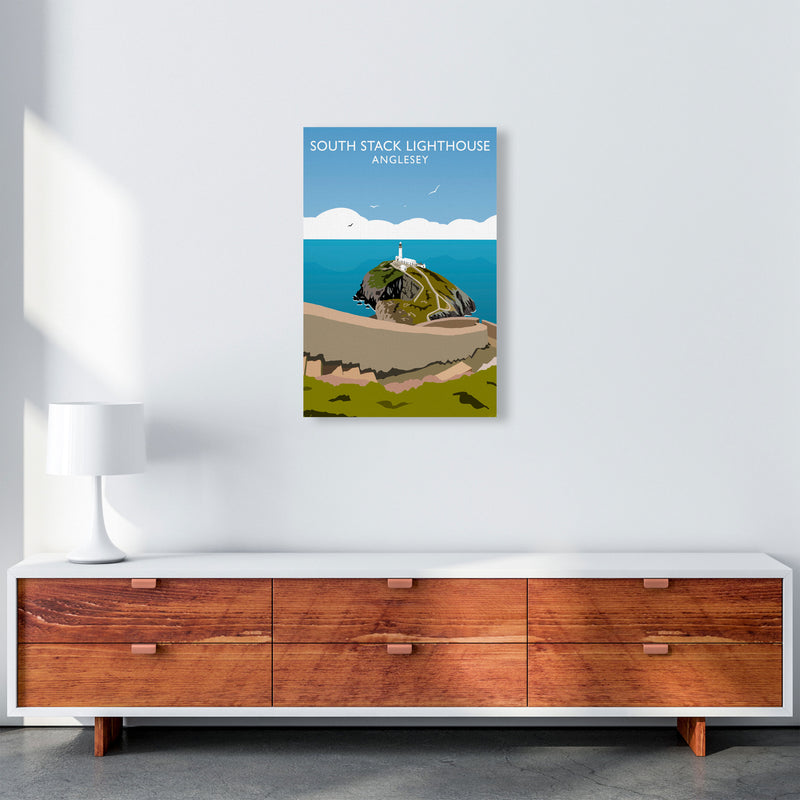 South Stack Lighthouse Anglesey Travel Art Print by Richard O'Neill A2 Canvas