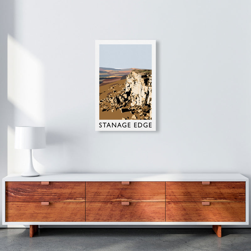 Stanage Edge Travel Art Print by Richard O'Neill, Framed Wall Art A2 Canvas