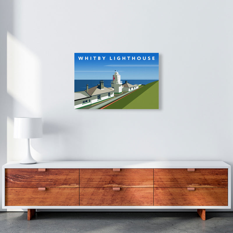 Whitby Lighthouse Digital Art Print by Richard O'Neill, Framed Wall Art A2 Canvas