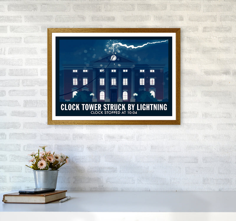 Clock Tower Struck By Lightning Art Print by Richard O'Neill A2 Print Only