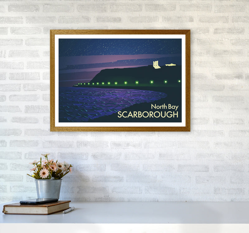 North Bay Scarborough (Night) Art Print by Richard O'Neill A2 Print Only