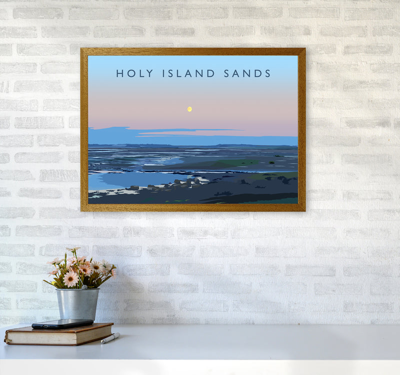 Holy Island Sands Travel Art Print by Richard O'Neill A2 Print Only