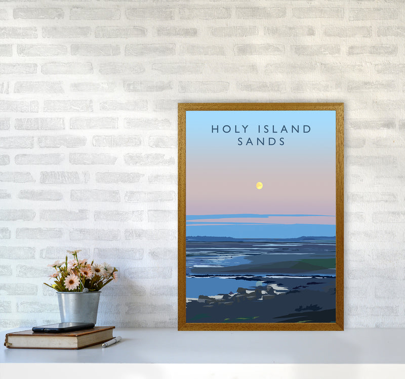 Holy Island Sands portrait Travel Art Print by Richard O'Neill A2 Print Only