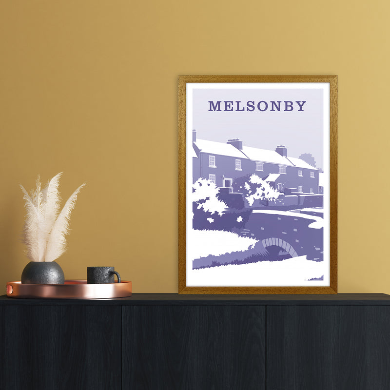 Melsonby (Snow) Portrait Travel Art Print by Richard O'Neill A2 Print Only