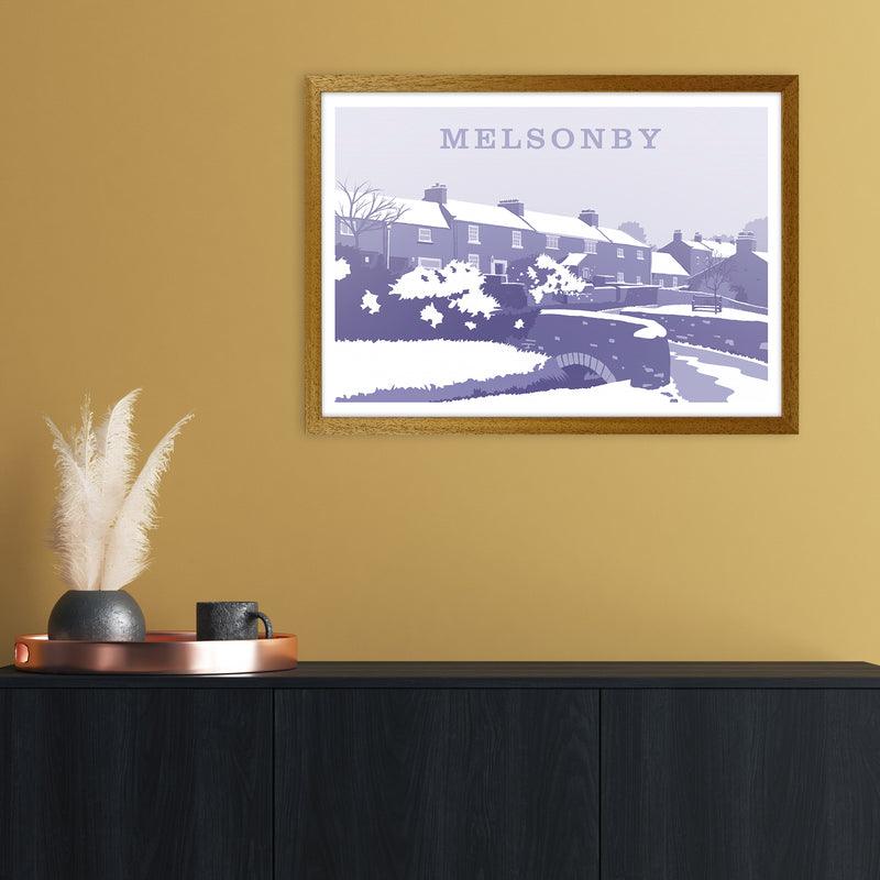 Melsonby (Snow) Travel Art Print by Richard O'Neill A2 Print Only