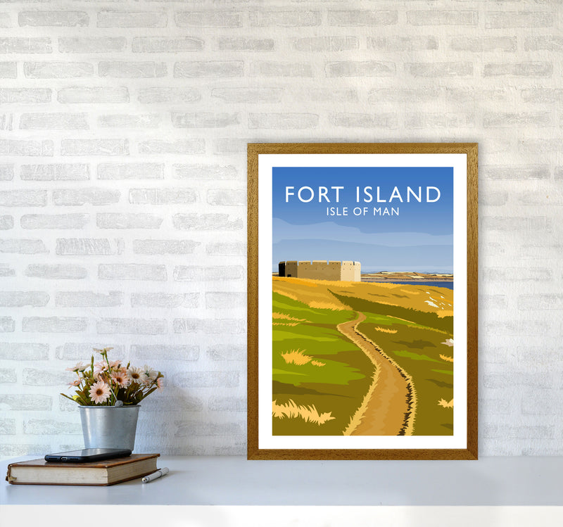 Fort Island portrait Travel Art Print by Richard O'Neill A2 Print Only