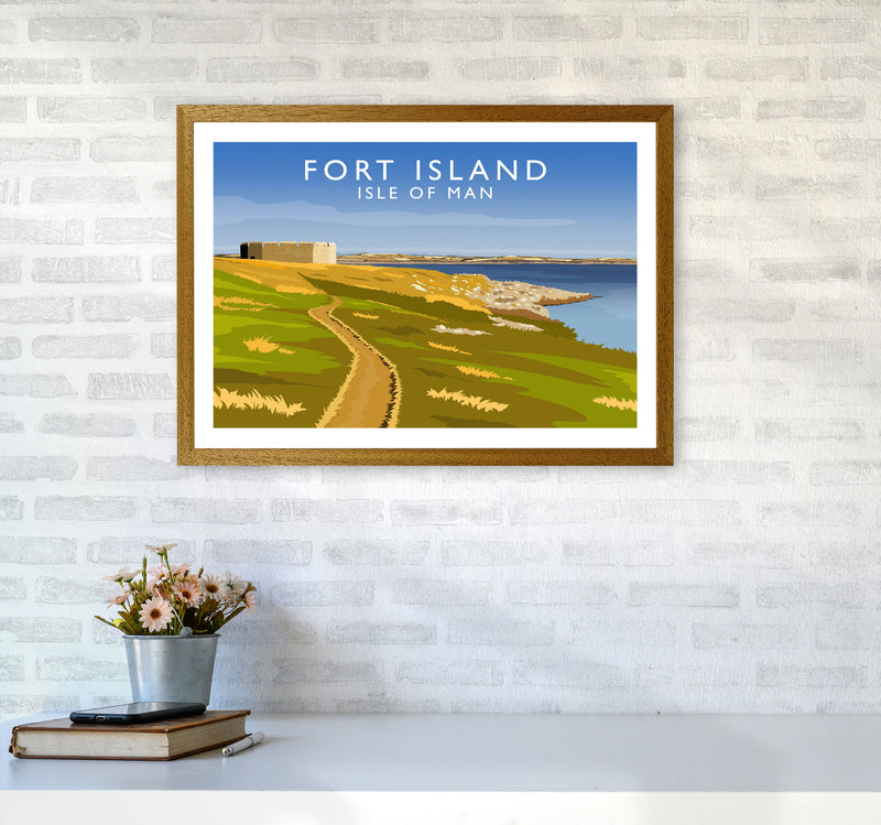 Fort Island Travel Art Print by Richard O'Neill A2 Print Only