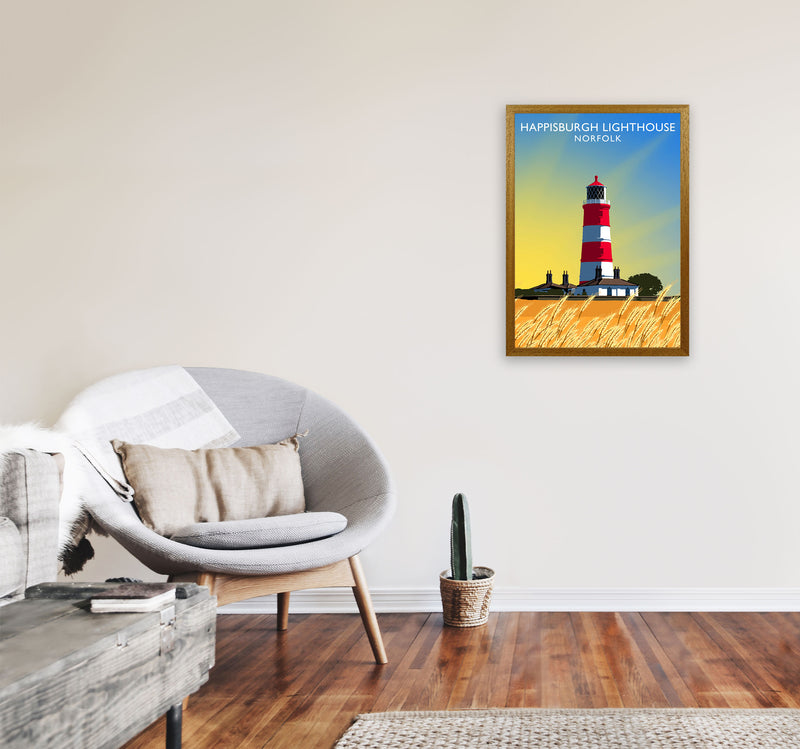 Happisburgh Lighthouse Norfolk Art Print by Richard O'Neill A2 Print Only