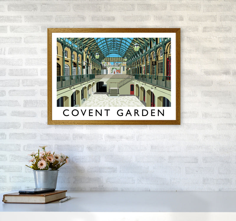 Covent Garden London Vintage Travel Art Poster by Richard O'Neill, Framed Wall Art Print, Cityscape, Landscape Art Gifts A2 Print Only