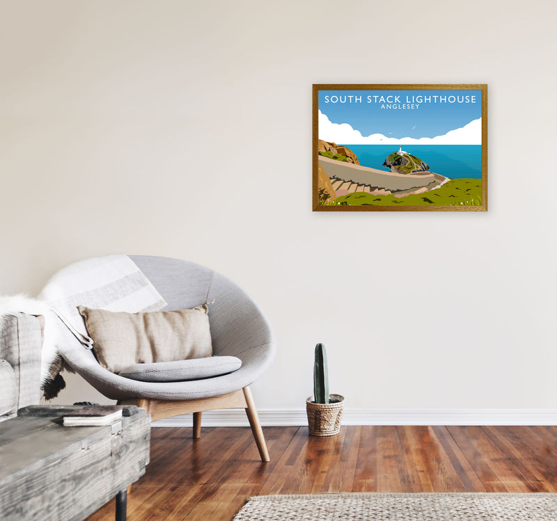 South Stack Lighthouse Anglesey Art Print by Richard O'Neill A2 Print Only