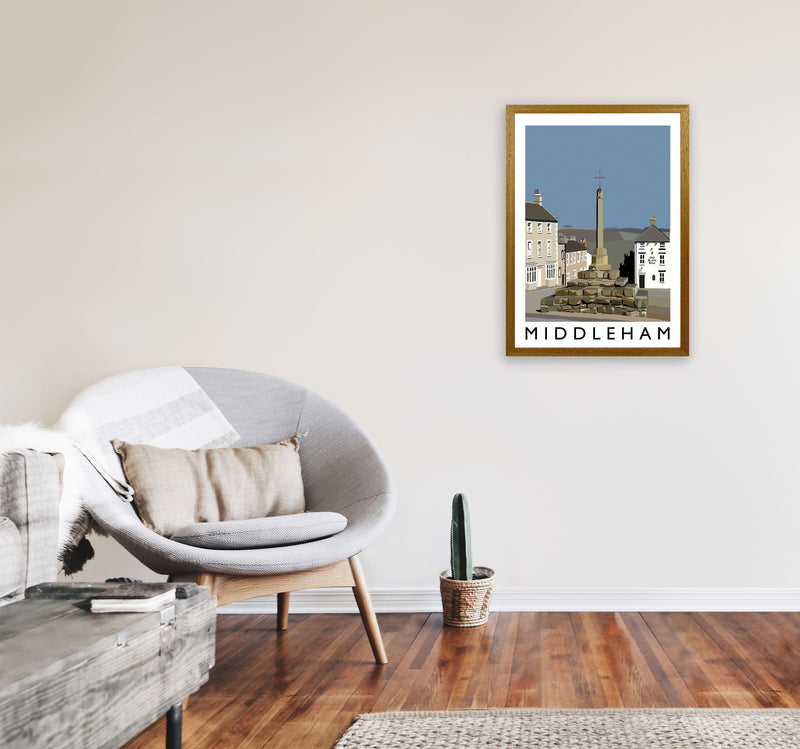 Middleham by Richard O'Neill Yorkshire Art Print, Vintage Travel Poster A2 Print Only
