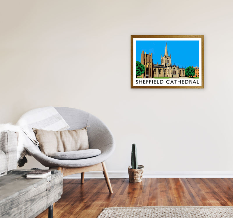 Sheffield Cathedral by Richard O'Neill Yorkshire Art Print, Travel Poster A2 Print Only