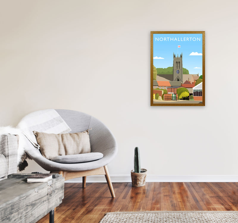 Northallerton (Portrait) by Richard O'Neill Yorkshire Art Print, Travel Poster A2 Print Only