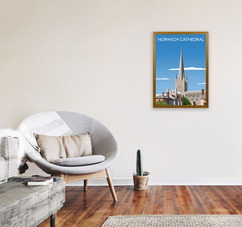 Norwich Cathedral Art Print by Richard O'Neill A2 Print Only