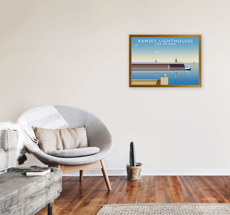 Ramsey Lighthouses Isle of Man Art Print by Richard O'Neill A2 Print Only