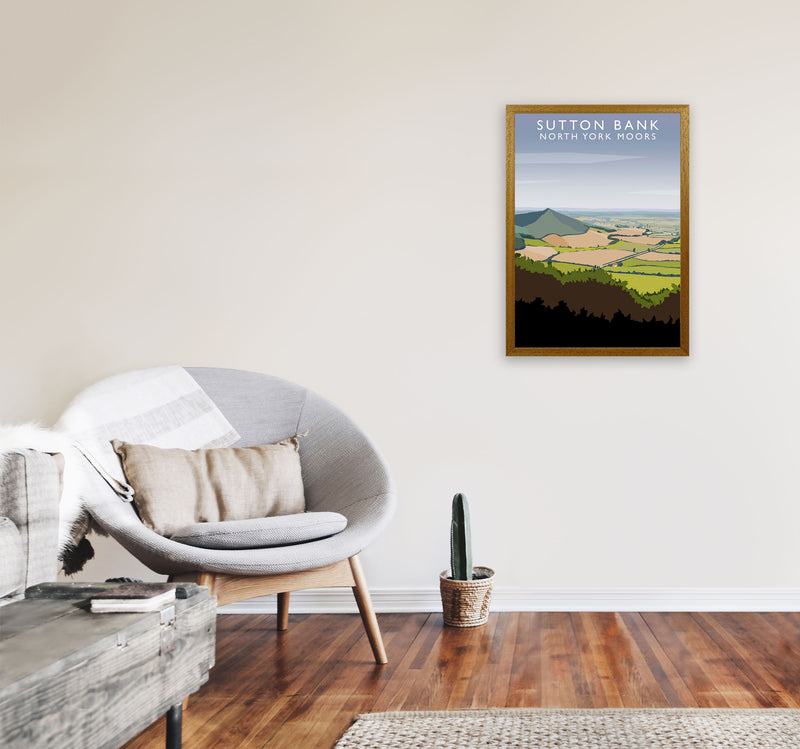 Sutton Bank (Portrait) by Richard O'Neill Yorkshire Art Print, Travel Poster A2 Print Only