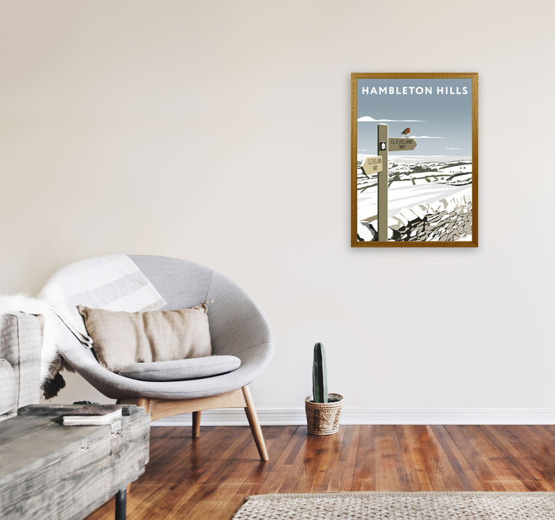 Hambleton Hills In Snow Portrait by Richard O'Neill A2 Print Only