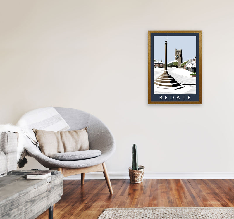 Bedale In Snow Portrait by Richard O'Neill A2 Print Only
