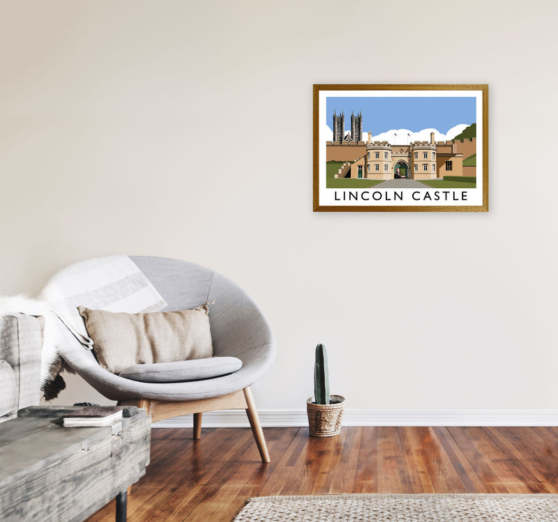 Lincoln Castle Travel Art Print by Richard O'Neill, Framed Wall Art A2 Print Only