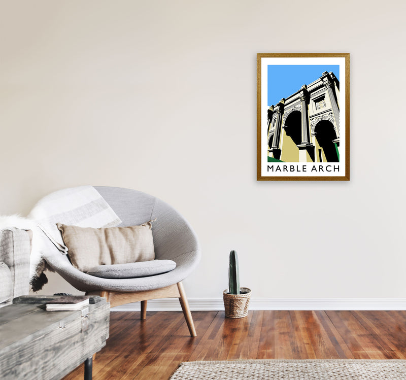 Marble Arch Travel Art Print by Richard O'Neill, Framed Wall Art A2 Print Only