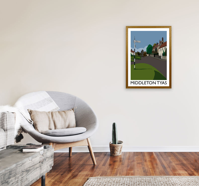 Middleton Tyas Travel Art Print by Richard O'Neill, Framed Wall Art A2 Print Only