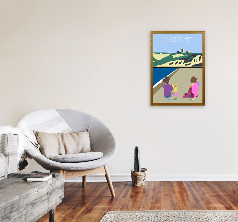 North Bay Scarborough Travel Art Print by Richard O'Neill, Framed Wall Art A2 Print Only