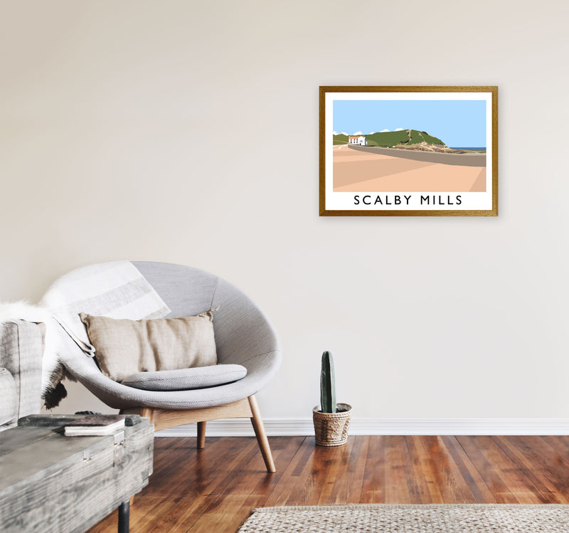 Scalby Mills Travel Art Print by Richard O'Neill, Framed Wall Art A2 Print Only