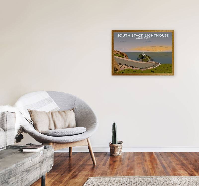 South Stack Lighthouse Anglesey Travel Art Print by Richard O'Neill A2 Print Only
