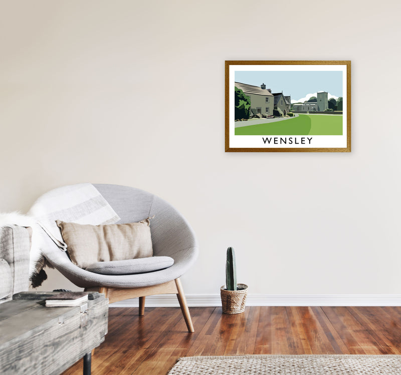 Wensley Travel Art Print by Richard O'Neill, Framed Wall Art A2 Print Only