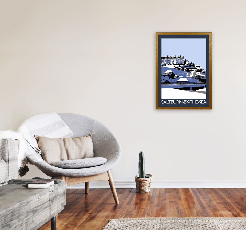Saltburn-by-the-sea In Snow Portrait by Richard O'Neill A2 Print Only