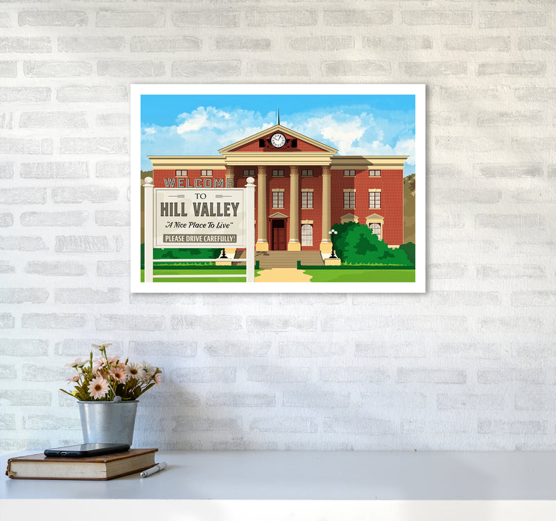 Hill Valley 1955 Revised Art Print by Richard O'Neill A2 Black Frame
