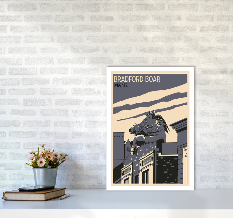 Bradford Boar Art Print by Richard O'Neill A2 Black Frame