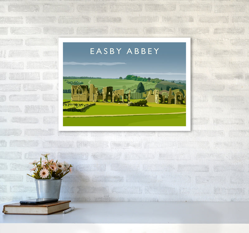 Easby Abbey Art Print by Richard O'Neill A2 Black Frame