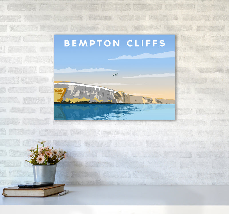 Bempton Cliffs Travel Art Print by Richard O'Neill A2 Black Frame