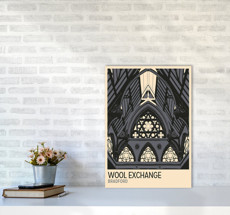 Wool Exchange, Bradford Travel Art Print by Richard O'Neill A2 Black Frame