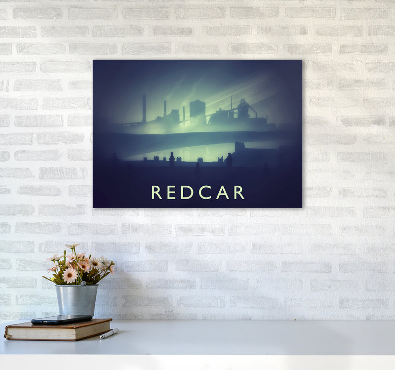 Redcar (night) Travel Art Print by Richard O'Neill A2 Black Frame