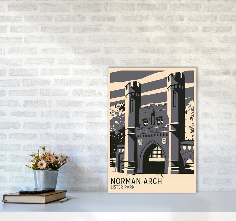 Norman Arch, Lister Park Travel Art Print by Richard O'Neill A2 Black Frame