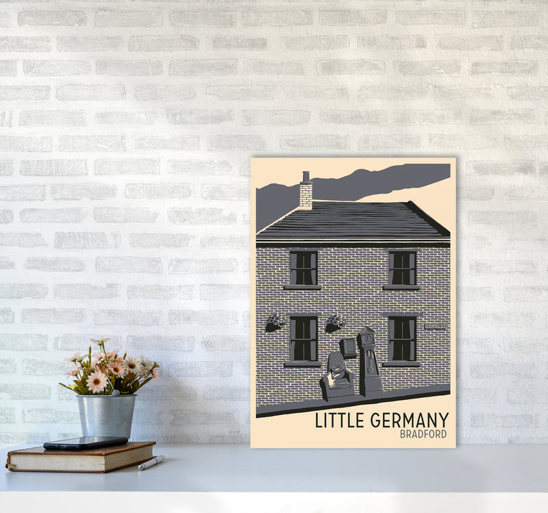 Little Germany, Bradford Travel Art Print by Richard O'Neill A2 Black Frame