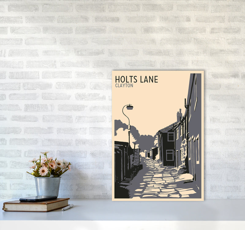 Holts Lane, Clayton Travel Art Print by Richard O'Neill A2 Black Frame
